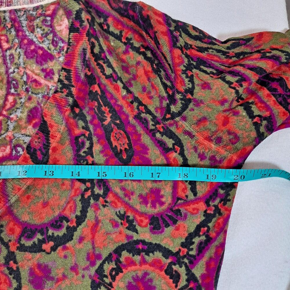 Talbots Women's Pure Merino Wool Sweater Cardigan Size S Paisley - Picture 7 of 7